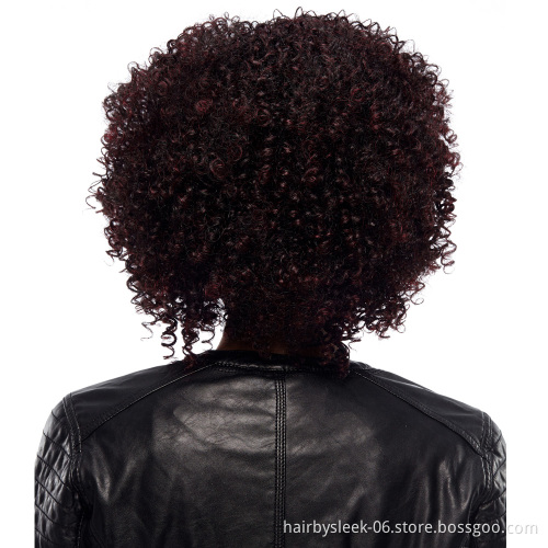Synthetic Hair Wigs 14 Inch Short Wig Kinky Curly Machine Made Synthetic Hair Wigs For Black Women Heat Resistant Best Selling
